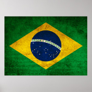 Poster Vintage Flag of Brazil