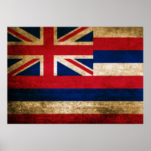 Poster Vintage Flag of Hawaii