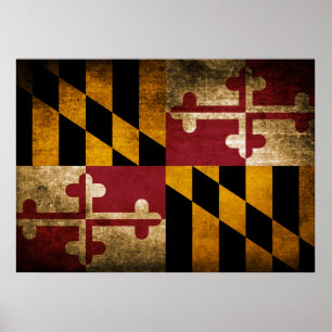Poster Vintage Flag of Maryland