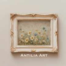 Vintage Fleur sauvage peinture sur terrain Botaniq