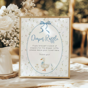 Poster Vintage floral sot oie fourrure raffle