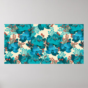 Poster Vintage flower pattern