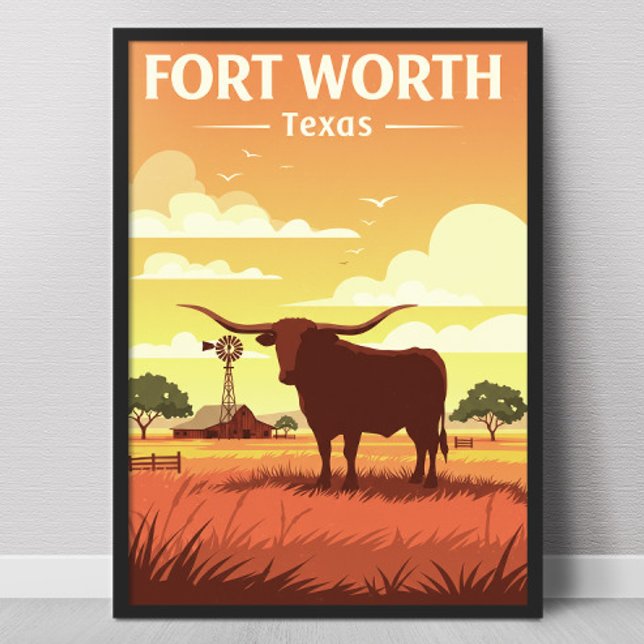Poster Vintage Fort Worth (Créateur téléchargé)