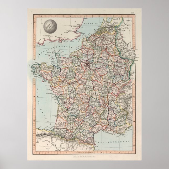 Poster Vintage French Country Atlas (Devant)