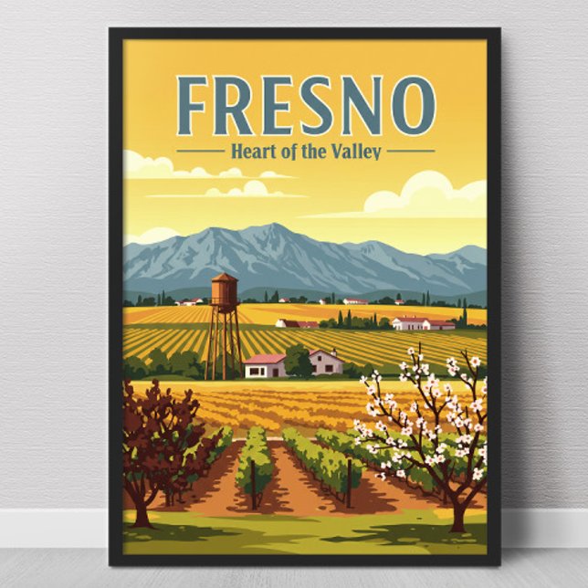Poster Vintage Fresno (Créateur téléchargé)