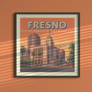 Poster Vintage Fresno Californie