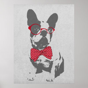 Poster Vintage Funny French Bulldog
