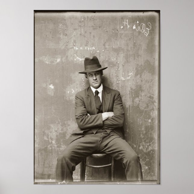 Poster Vintage gangster mafieux fusil drôle (Devant)