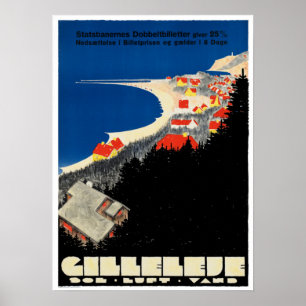 Poster Vintage Gilleleje Danemark Voyage