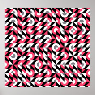Poster Vintage Glitch : Motif Abstrait géométrique