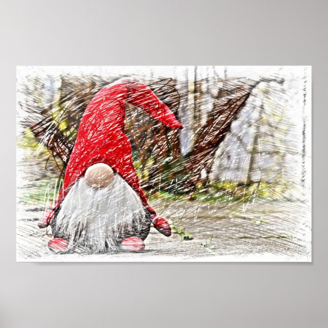 Poster Vintage Gnome Santa Claus (Devant)