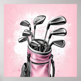 Poster Vintage Golf Clubs Art Imprimer