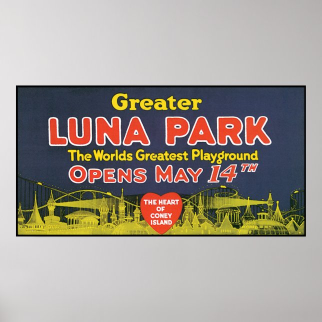 Poster Vintage Grand Luna Park (Devant)