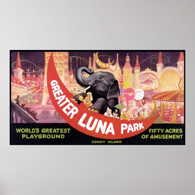 Poster Vintage Grand Luna Park (Devant)
