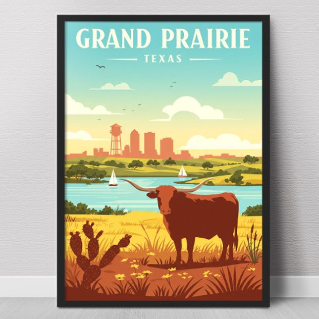 Poster Vintage Grand Prairie Texas (Créateur téléchargé)