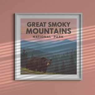 Poster Vintage Great Smoky Mountains Park