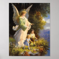 Vintage Guardian Angel Print