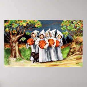 Poster Vintage Halloween kids