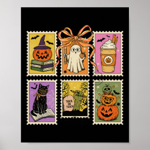 Poster Vintage Halloween Postage Timbre enseignant Coupe