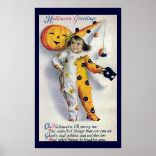Poster Vintage Halloween Salutations Imprimer