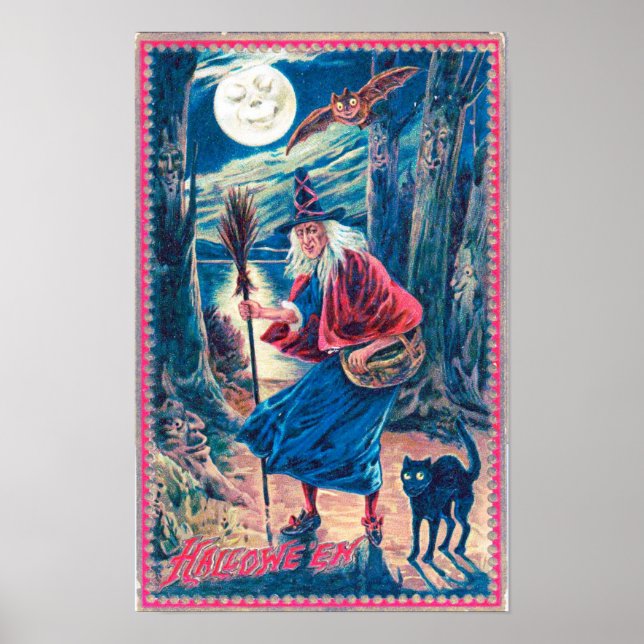 Poster vintage Halloween Witte Matte (Devant)