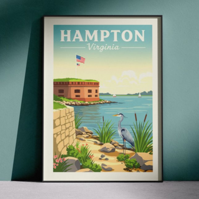 Poster Vintage Hampton Virginia (Créateur téléchargé)