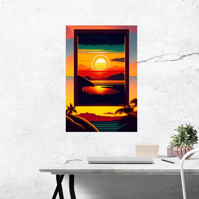 Poster Vintage Hawaii Colorful Travel Artwork (Créateur téléchargé)