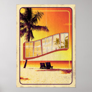 Poster Vintage Hawaii - Retro Travel