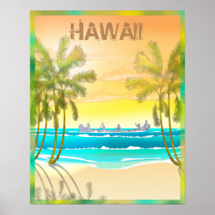 Poster Vintage Hawaii Travel