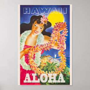 Poster vintage Hawaii Travel