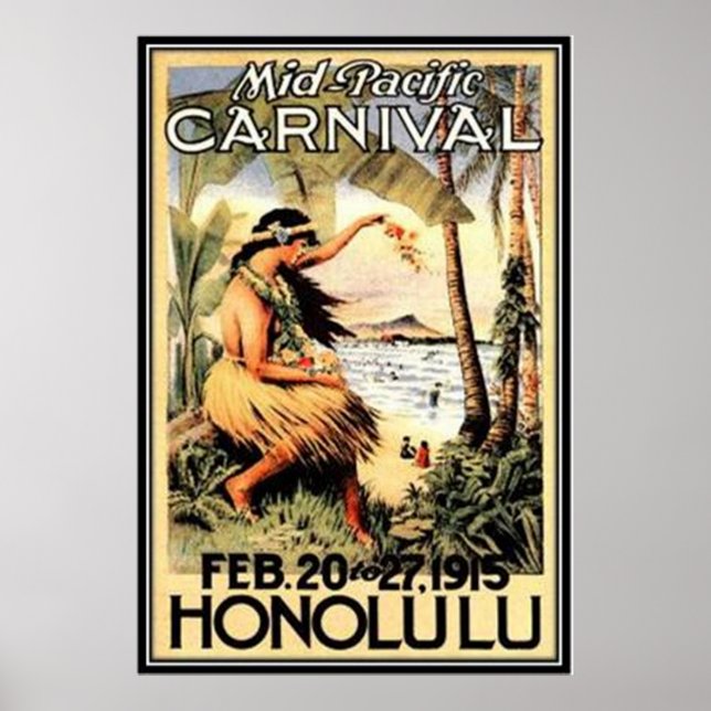 Poster Vintage Hawaii, USA - (Devant)