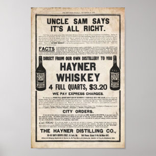 Poster Vintage Hayner Whiskey Print
