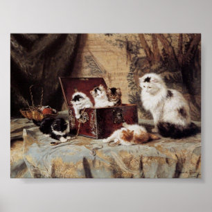 Poster Vintage Henriette Ronner-Knip Fond de bijoux