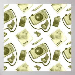 Poster Vintage hipster sepia motif consistant