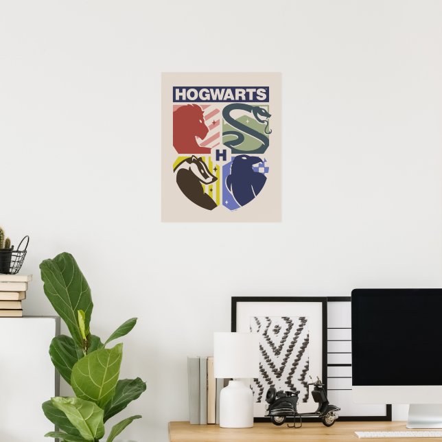 Poster Vintage HOGWARTS™ Stamped Crest (Bureau à domicile)