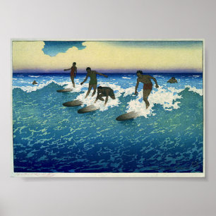 Poster Vintage Honolulu Surfers by Charles Bartlett
