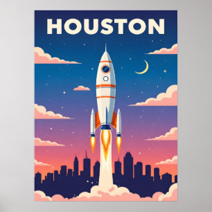Poster Vintage Houston Space City