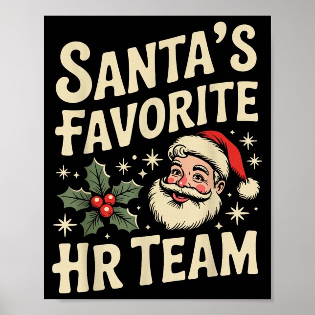 Poster Vintage Human Resource Matching Hr Retro Christmas (Devant)