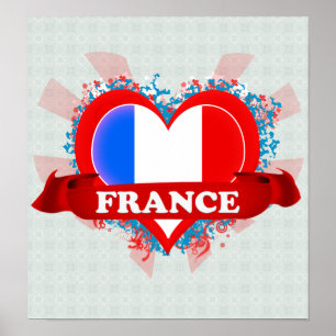 Poster Vintage I Love France