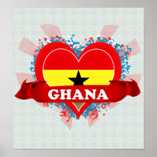 Poster Vintage I Love Ghana