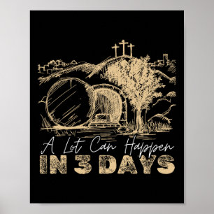 Poster Vintage Il Peut Arriver Beaucoup En 3 Jours Pâques