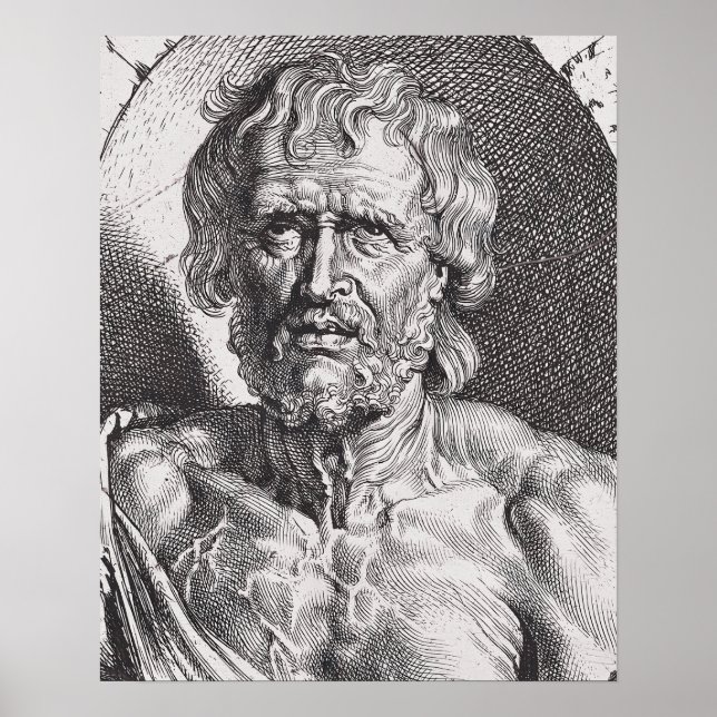 Poster Vintage Imprime Le Buste De Seneca (Devant)