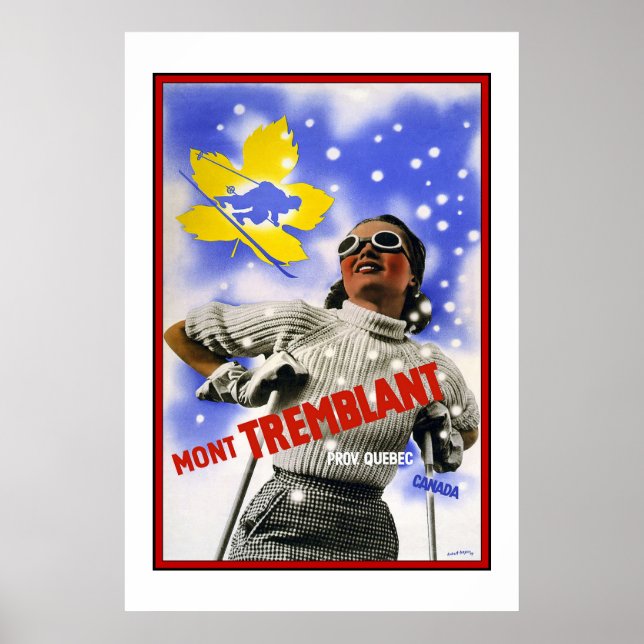 Poster vintage Imprimer Mont TREMBLANT Canada (Devant)