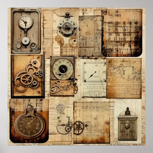 Poster vintage Industrial Grunge (Devant)