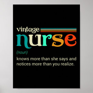 Poster Vintage Infirmière Noun Définition En Sait Plus Qu