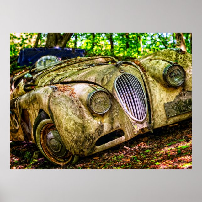 Poster Vintage Jaguar Old Car (Devant)
