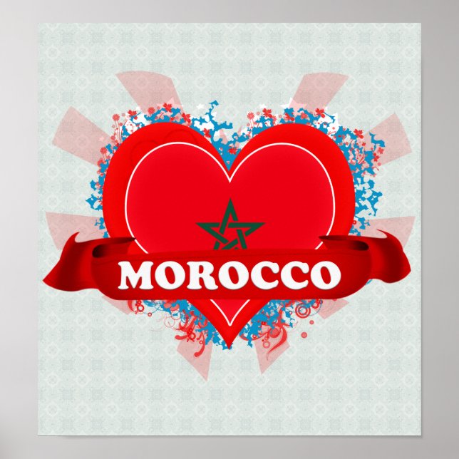 Poster Vintage J'aime le Maroc (Devant)