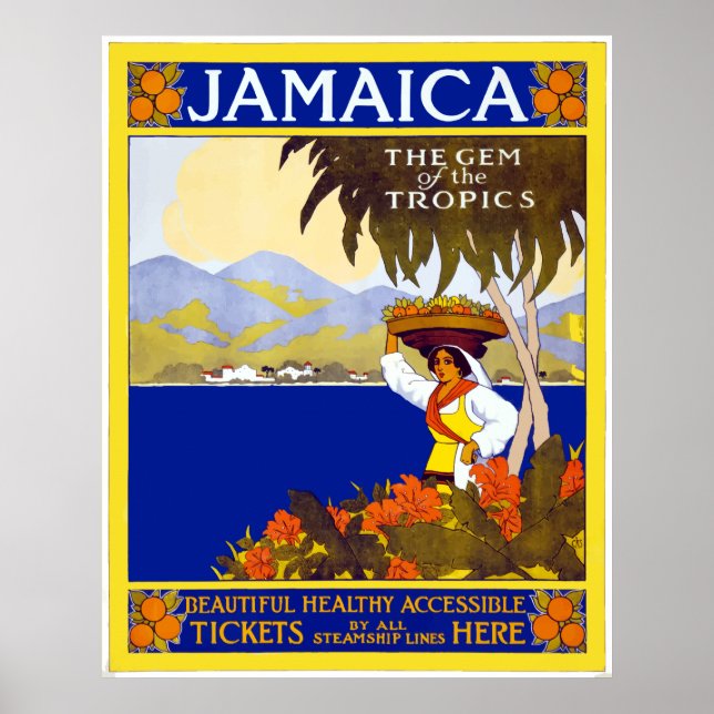Poster vintage Jamaica Travel (Devant)