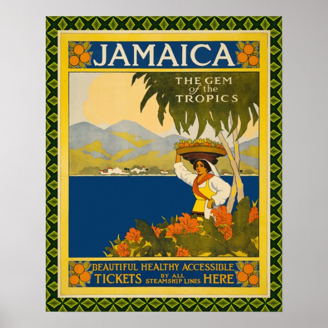Poster vintage Jamaica Travel (Devant)