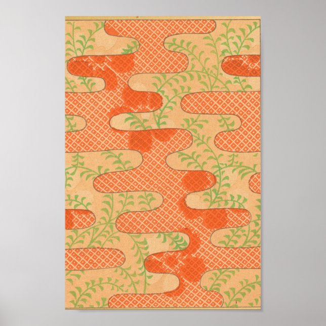 Poster Vintage japonais Mur Art rouge (Devant)